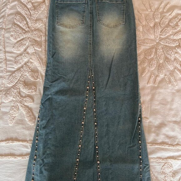 PTCL - Studded Denim Mermaid Maxi Skirt - Picture 2 of 3